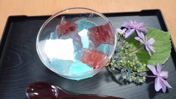 【いずみのカフェ】あじさいゼリーを作りました♪